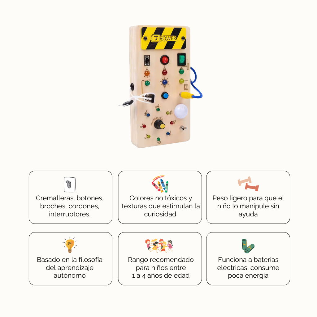 Tablero Sensorial Montessori – Diversión y Aprendizaje sin Pantallas